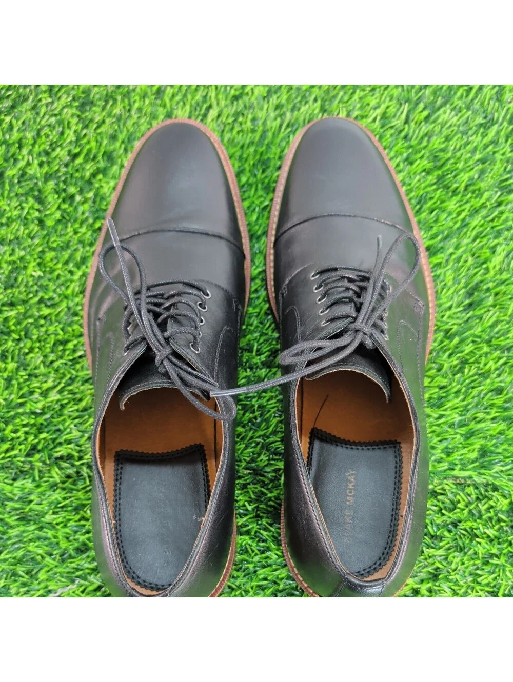 BLAKE MCKAY T9 BLACK LEATHER CAP TOE OXFORD SHOES MEN'S SIZE 11 LACE UP